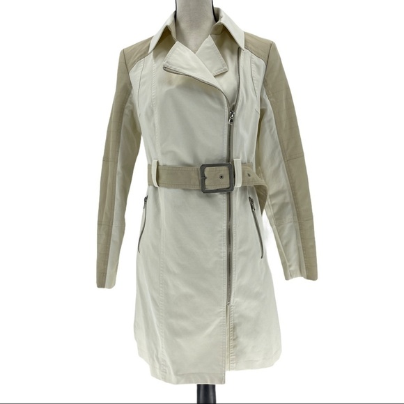 New York & Company Asymmetrical Zip Rain Coat Sz M - Picture 1 of 13